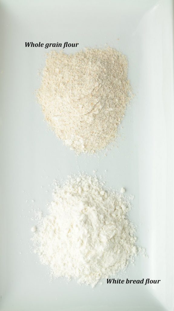 wholemeal vs white flour