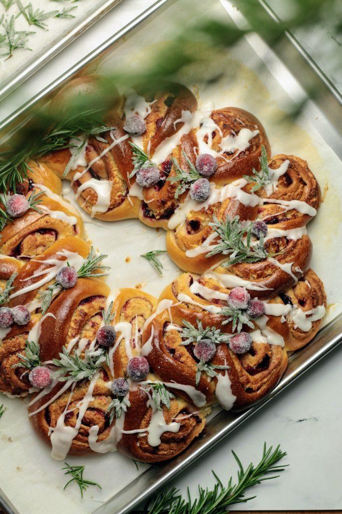 Cranberry jam & Orange Marzipan Holiday bread