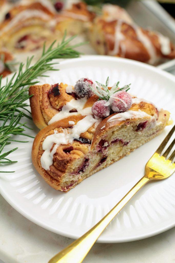 Cranberry jam & Orange Marzipan Holiday bread