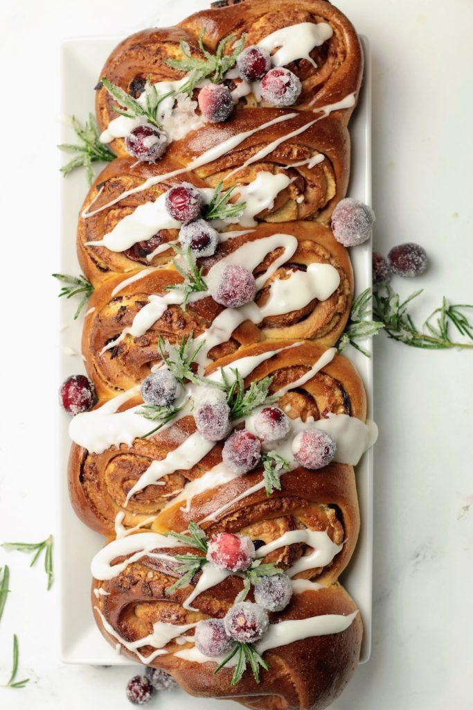 Cranberry jam & Orange Marzipan Holiday bread