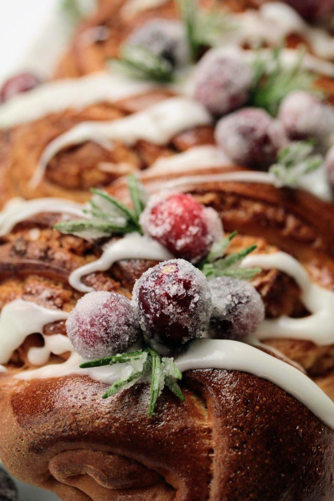 Cranberry jam & Orange Marzipan Holiday bread