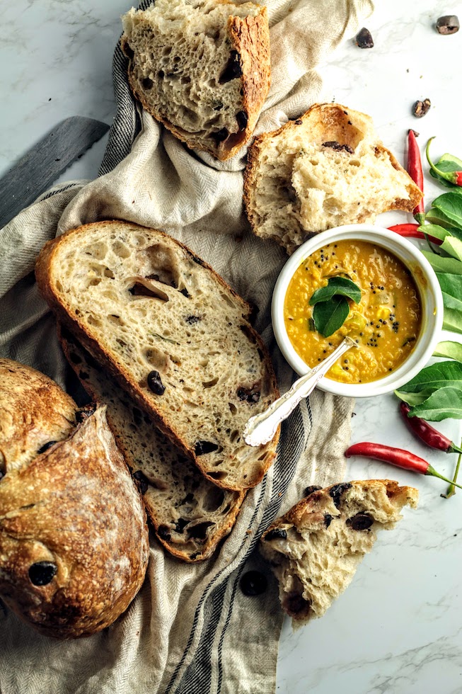 Olive Rosemary sourdough bread