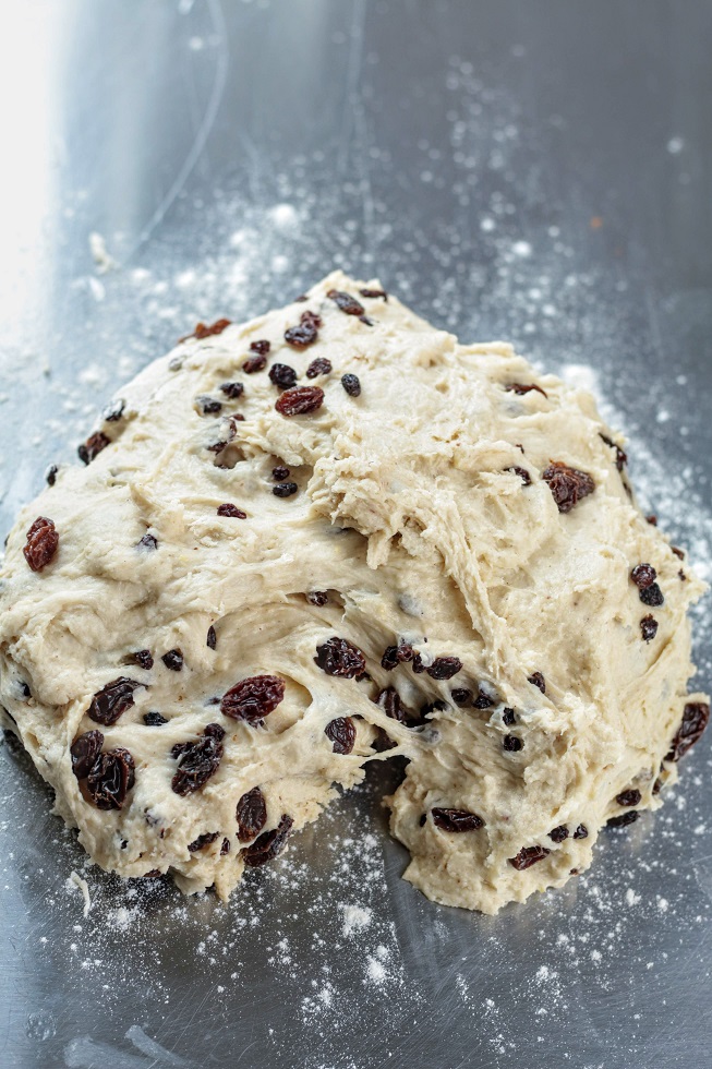 dough with fruit