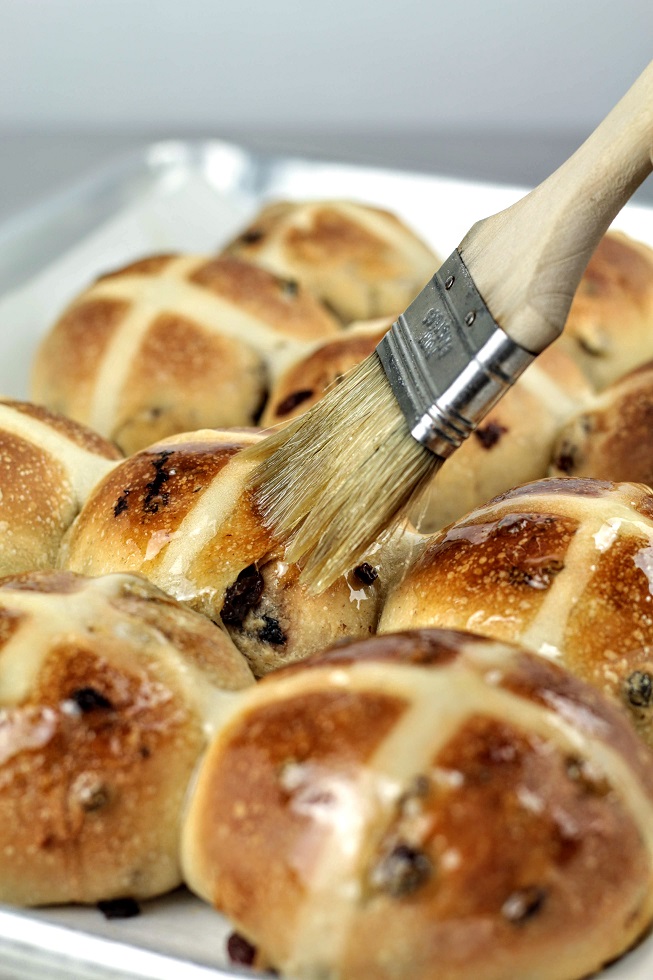 brush with sugar syrup