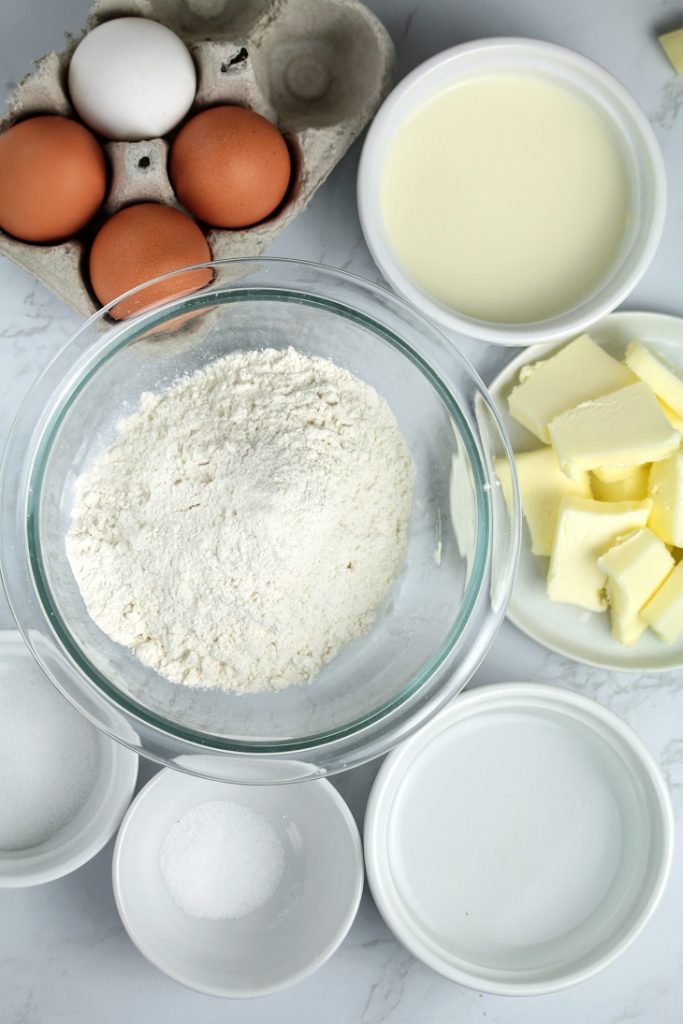 Choux pastry ingredients
