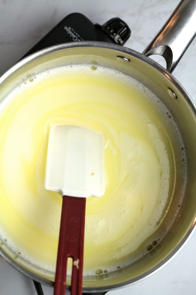boil butter milk and water
