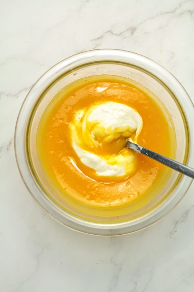 mix starter and puree