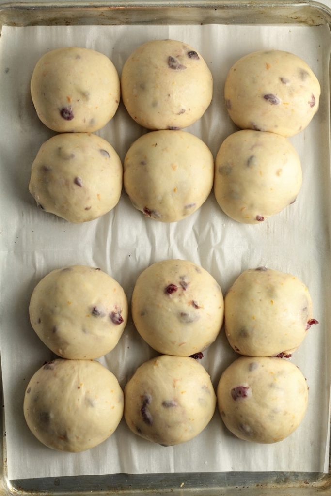 proofed buns