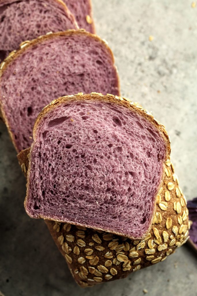 purple sweet potato sourdough loaf