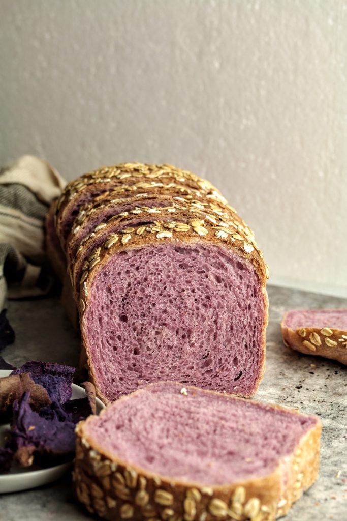 purple sweet potato sourdough loaf