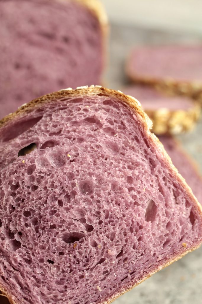 purple sweet potato sourdough loaf