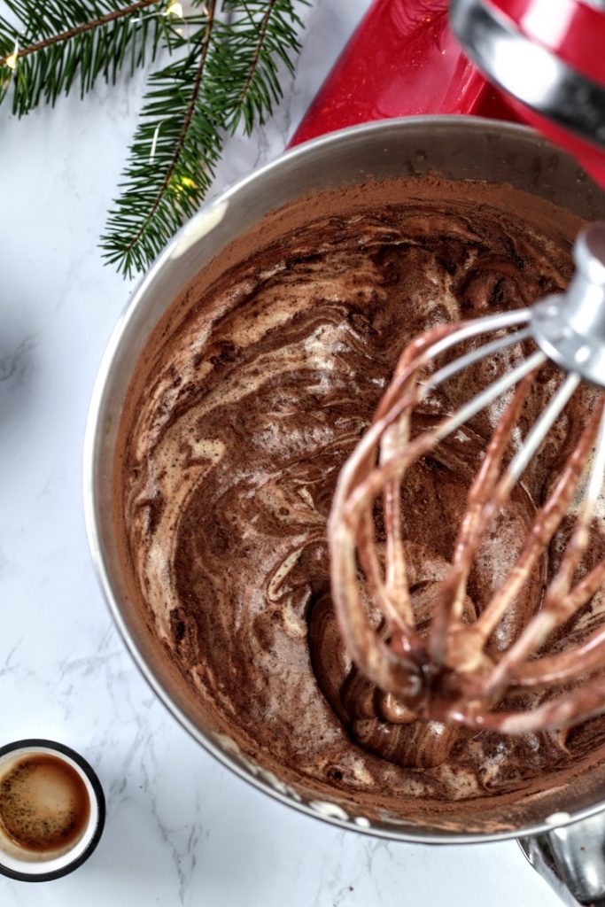 add the last bit of cocoa and flour