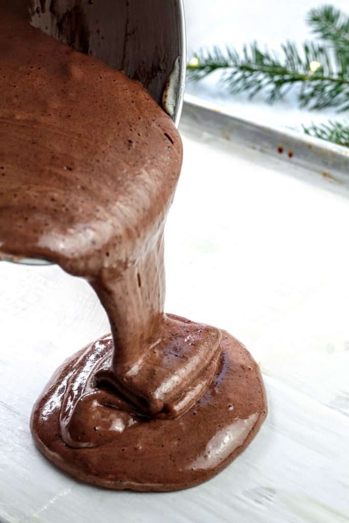pour onto the tray