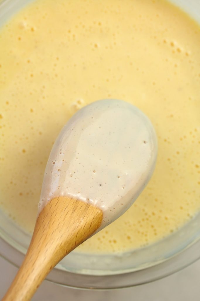 pouring custard