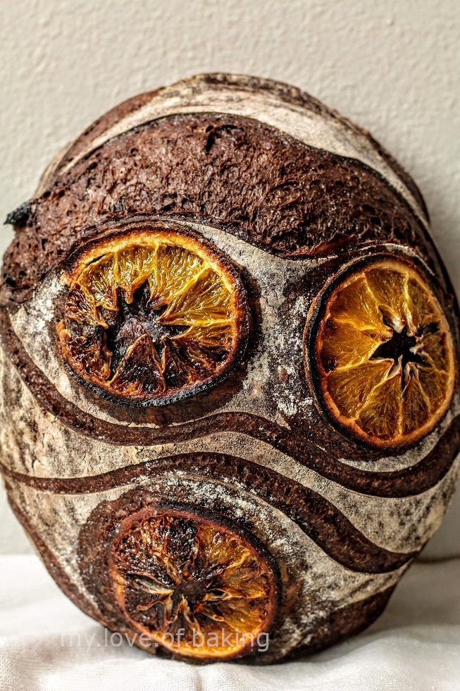 cocoa orange sourdough