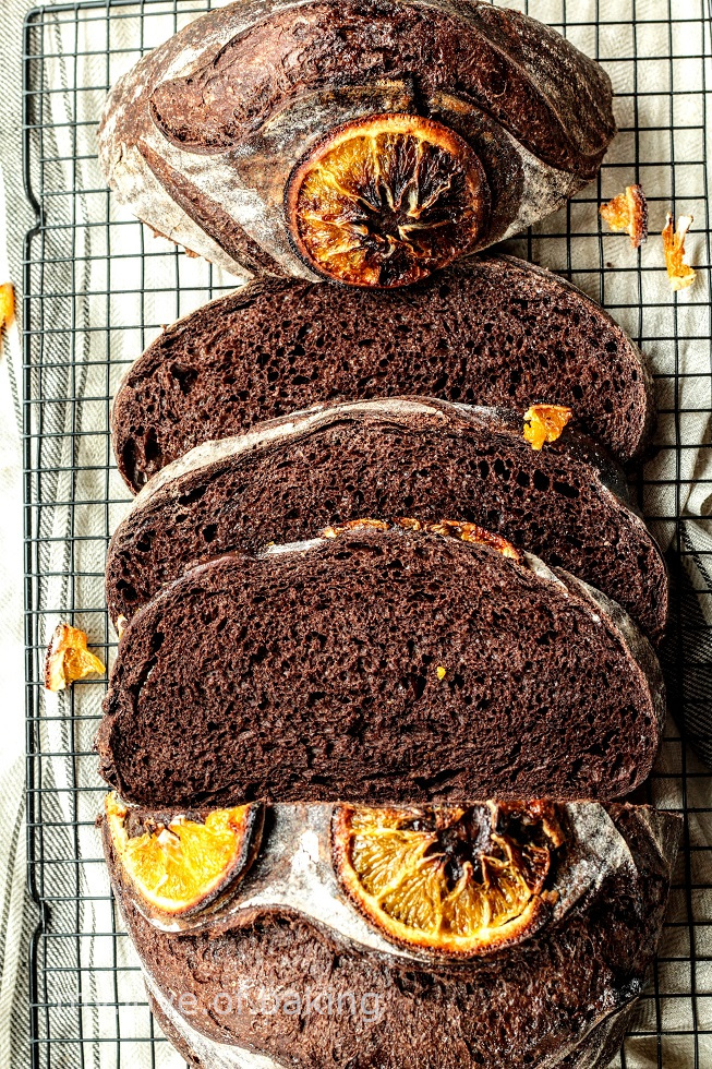 cocoa orange sourdough