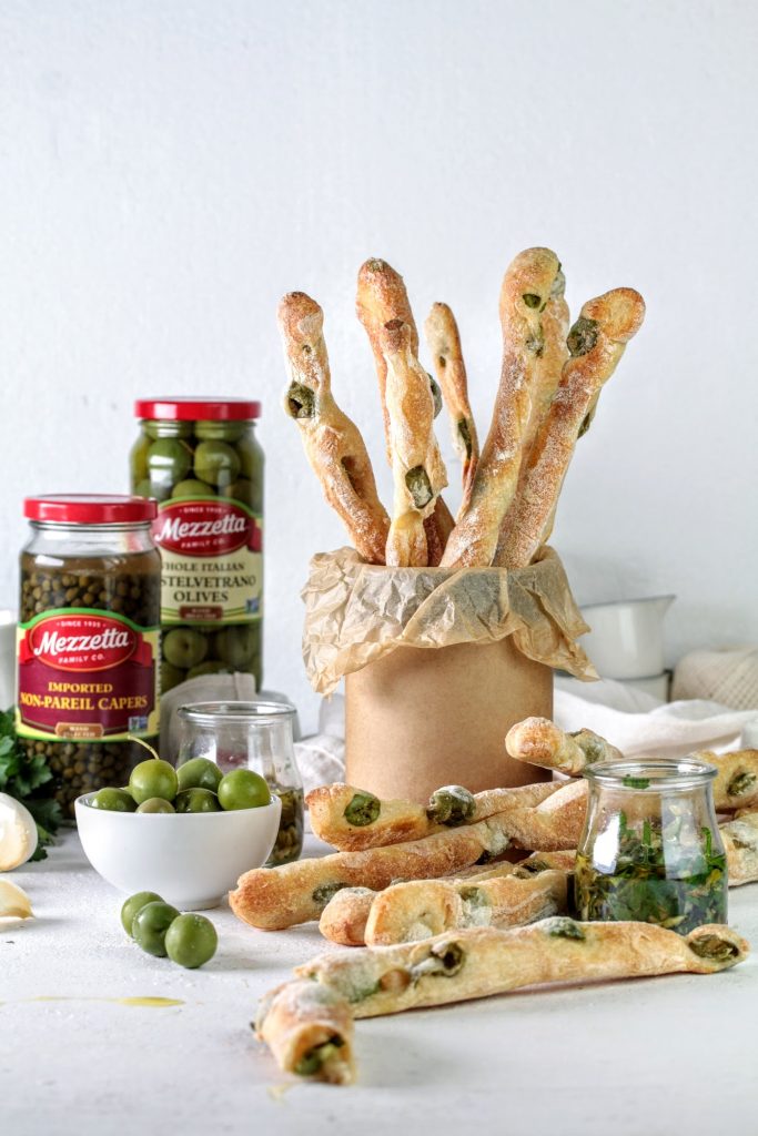sourdough olive grissini