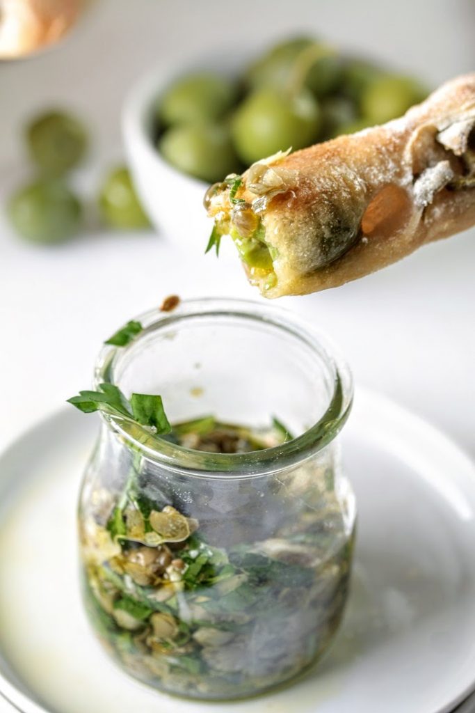 sourdough olive grissini