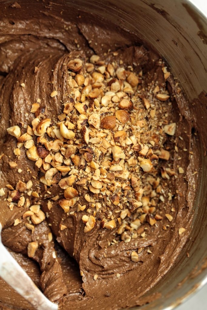 add flour and nuts
