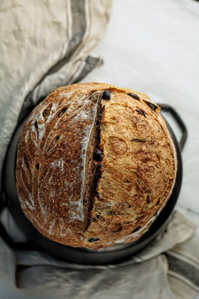 Olive Rosemary sourdough bread