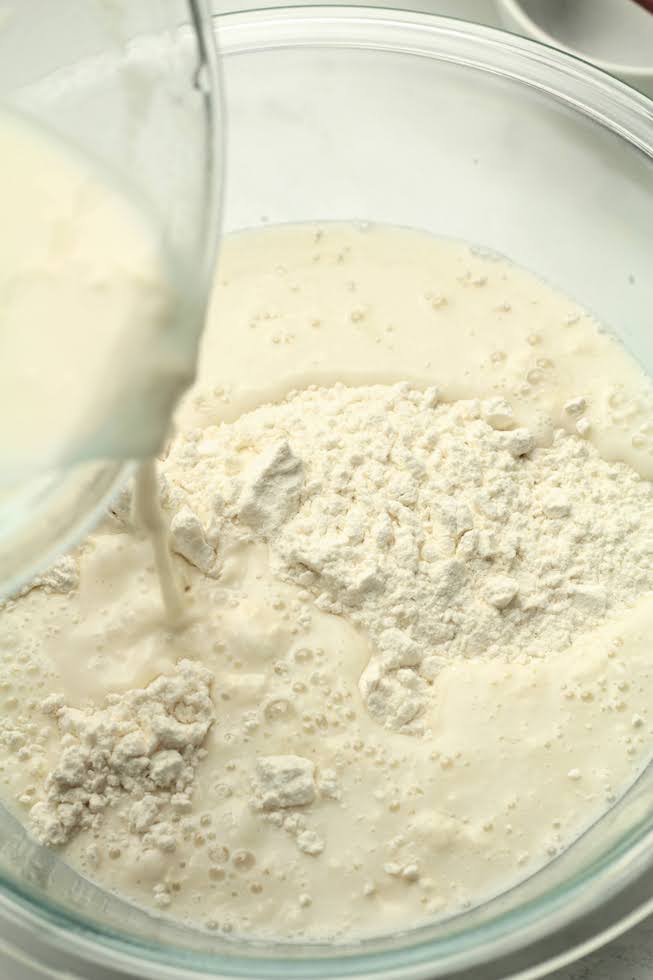 add to the flour
